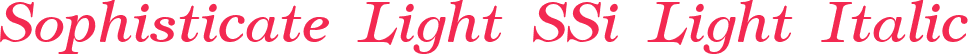 Sophisticate Light SSi Light Italic